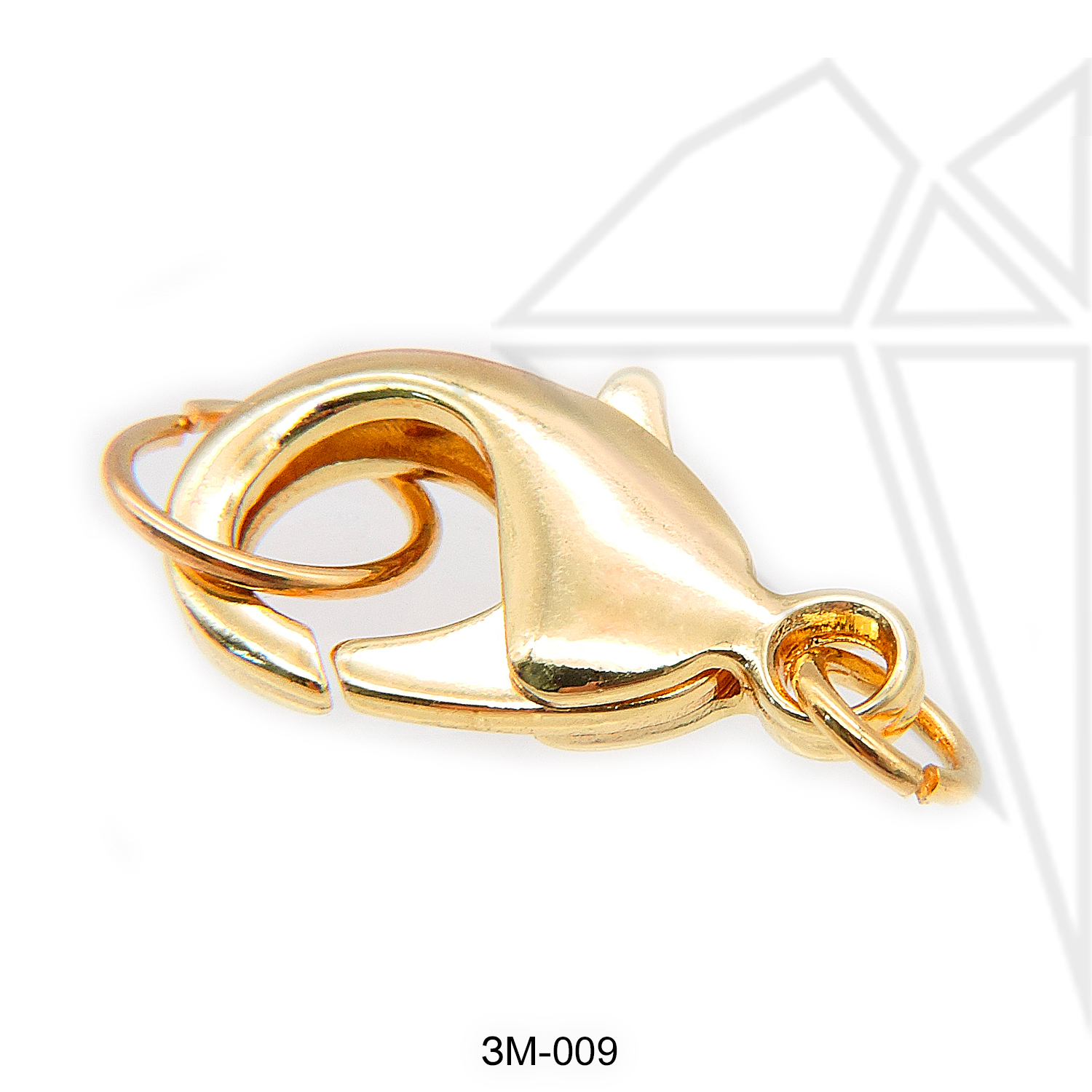 Замок карабин 20 мм (золото)