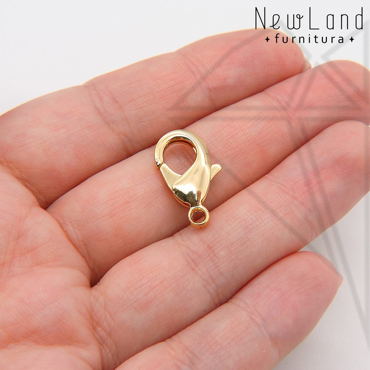 Замок карабин 20 мм (золото)