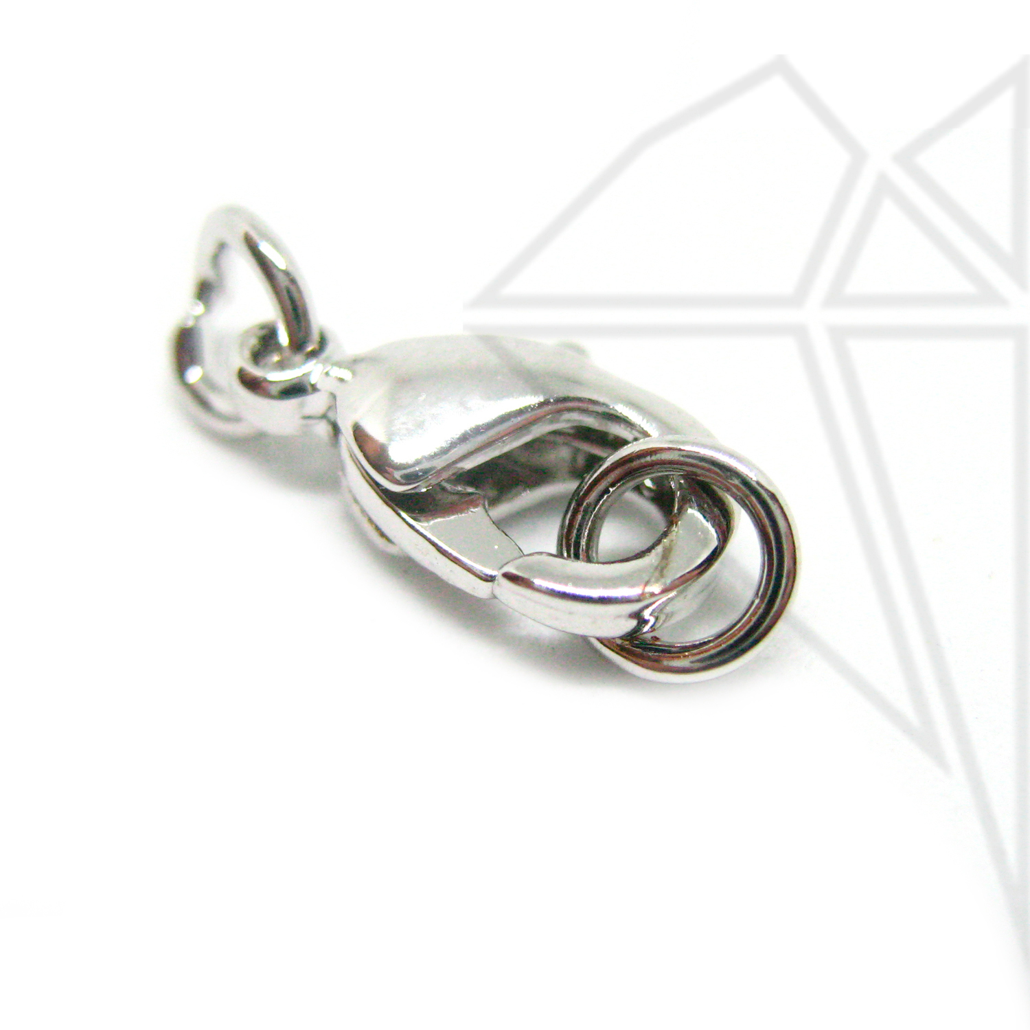 Замок карабин 10 мм (родий)