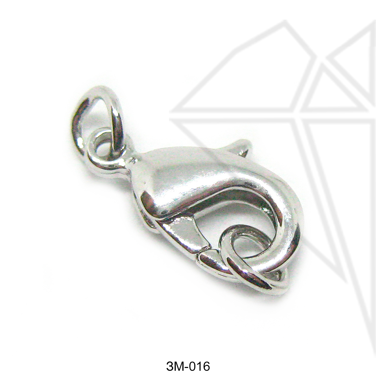 Замок карабин 12 мм (родий)