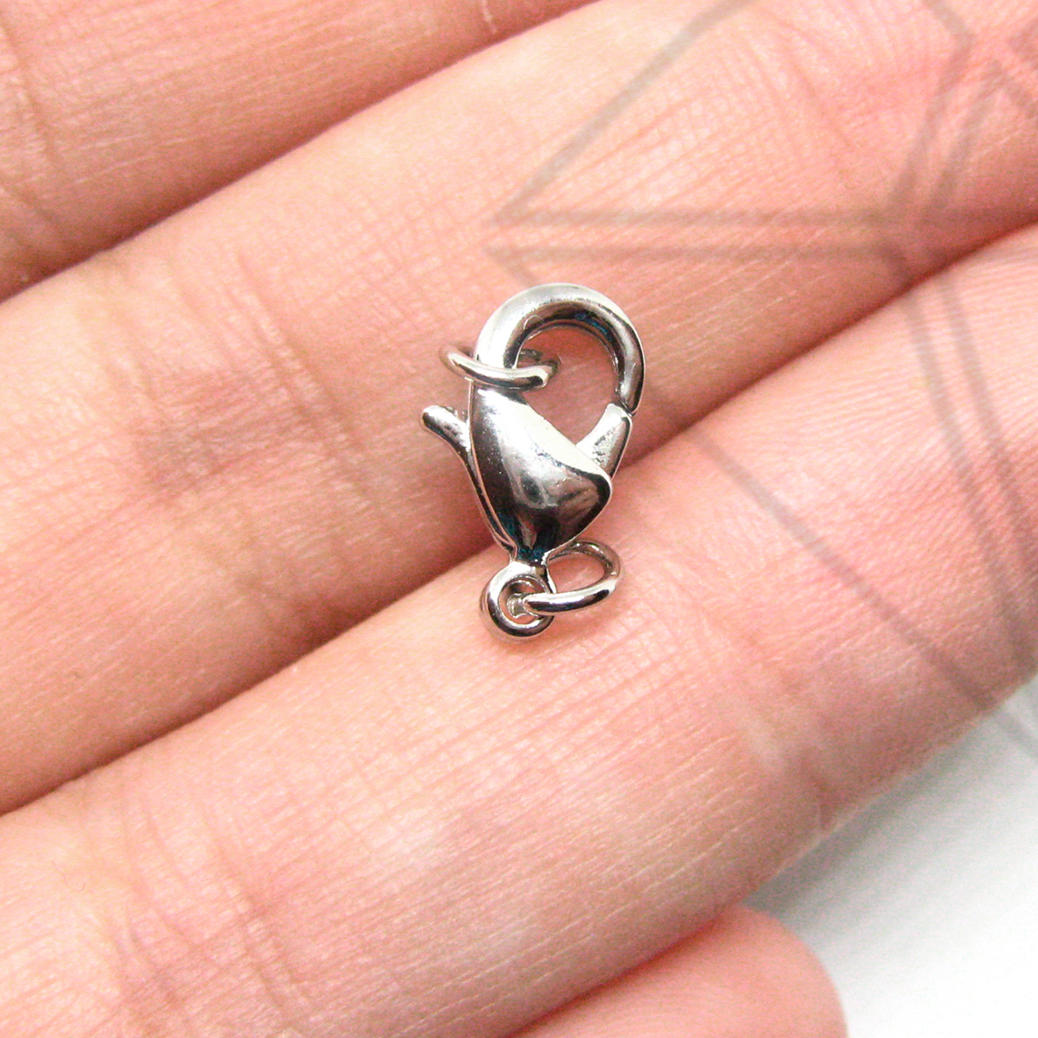 Замок карабин 12 мм (родий)