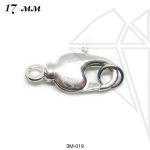 Замок карабин 17 мм (родий)