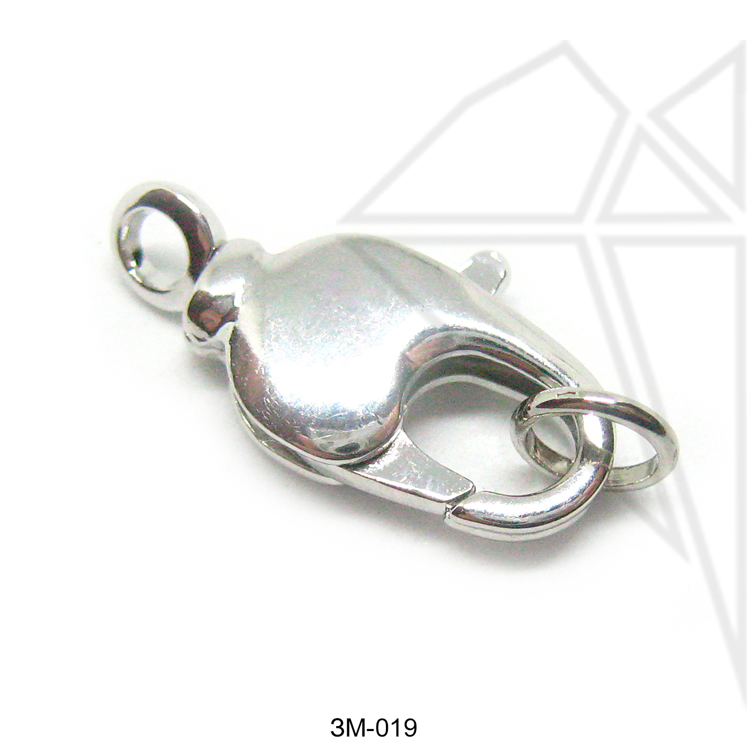 Замок карабин 17 мм (родий)