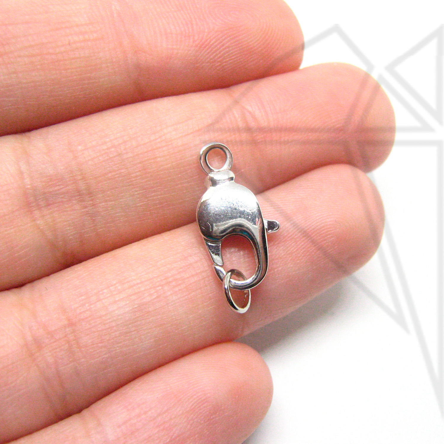 Замок карабин 17 мм (родий)