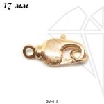 Замок карабин 17 мм (золото)