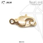 Замок карабин 17 мм (золото)