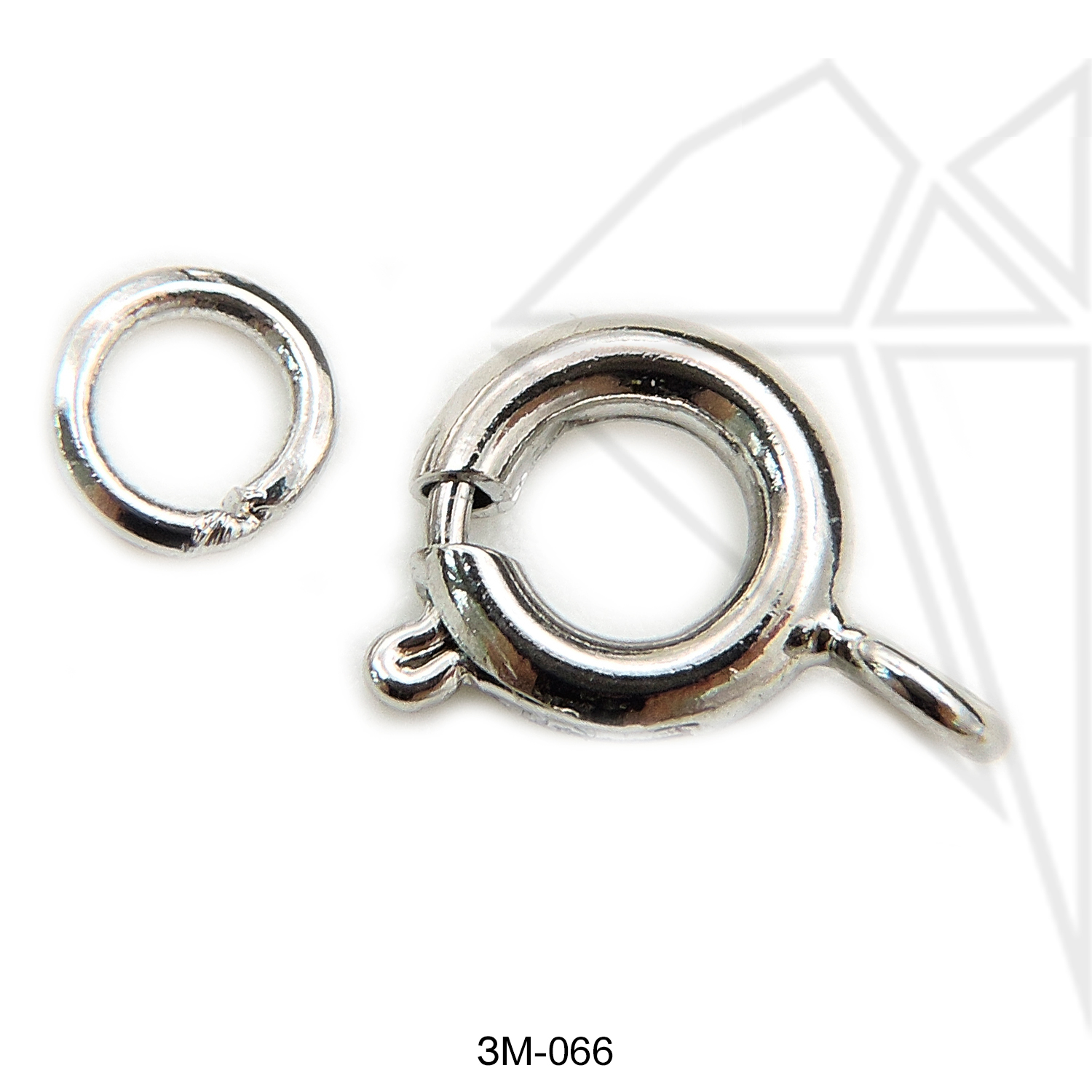 Замочек круглый шпрингель 7 мм 50 шт (родий)