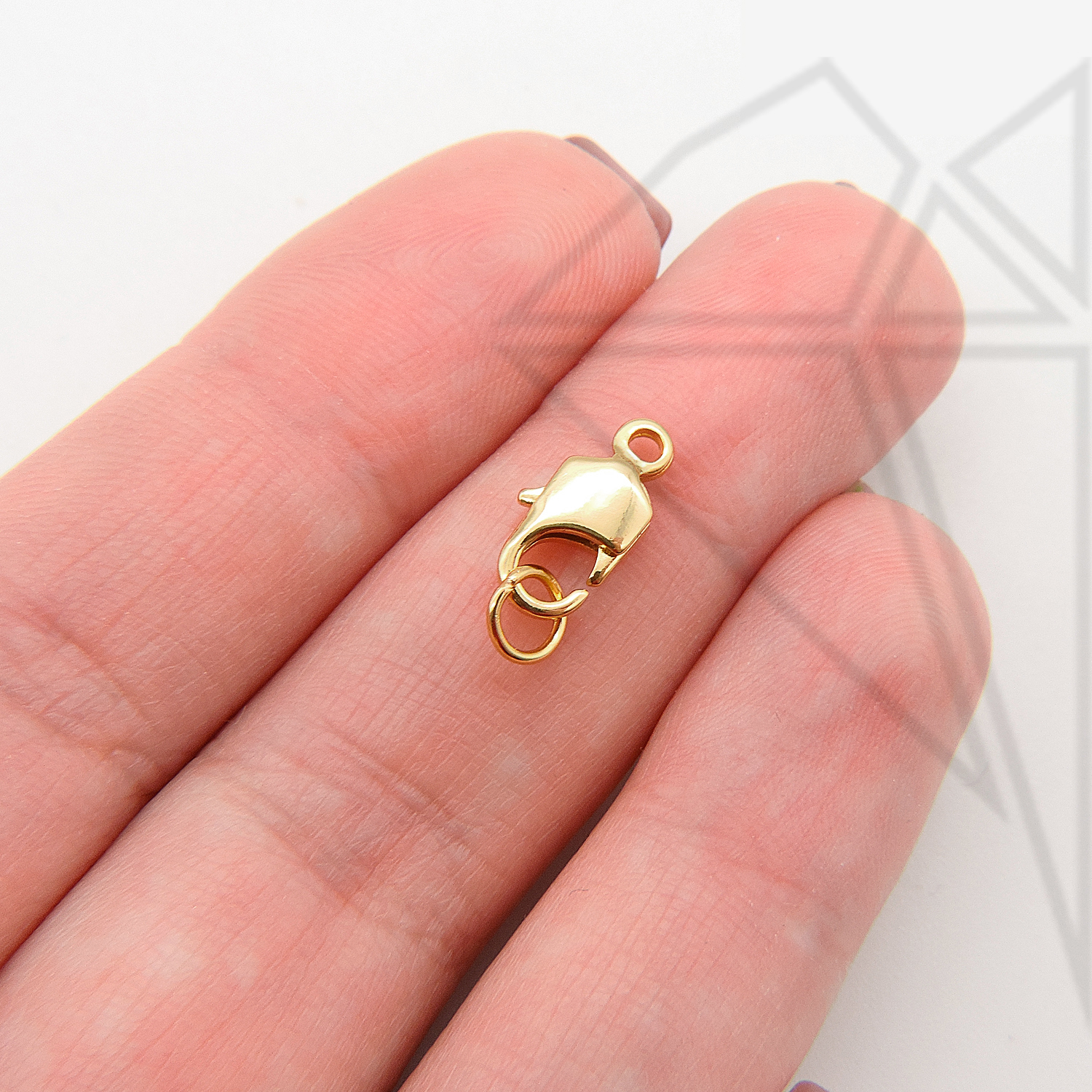 Замок карабин 12 мм (золото)