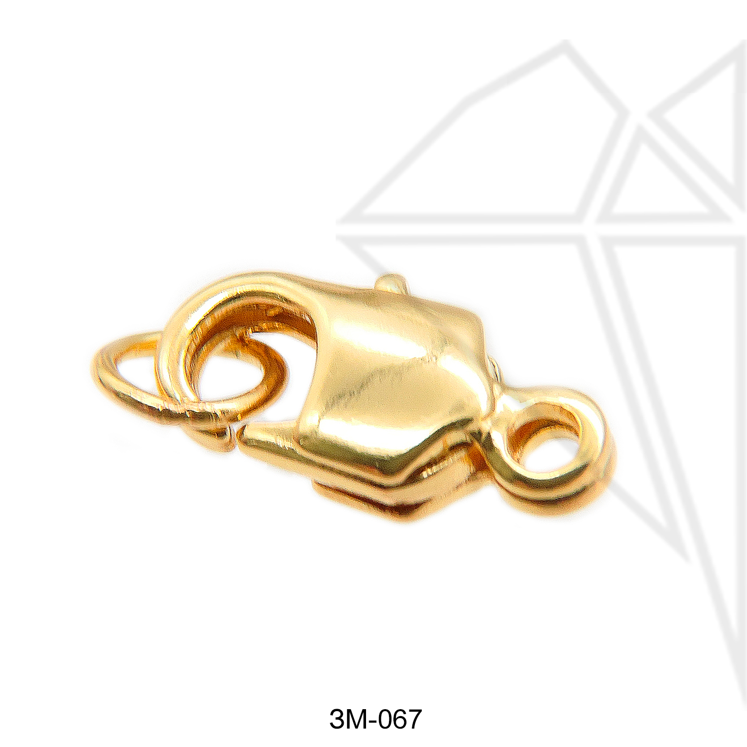 Замок карабин 12 мм (золото)