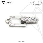 Замок с фианитами складной 17 мм (родий)