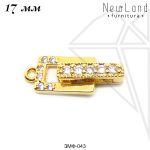 Замок с фианитами складной 17 мм (золото)