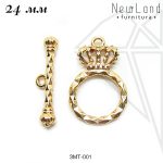Замок тогл корона 24 мм (золото)