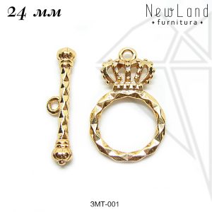 Замок тогл корона 24 мм (золото)