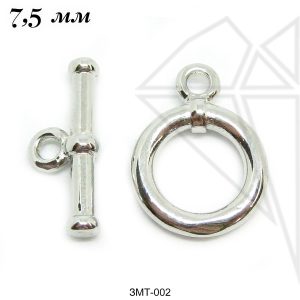 Замок тогл 7,5 мм (родий)