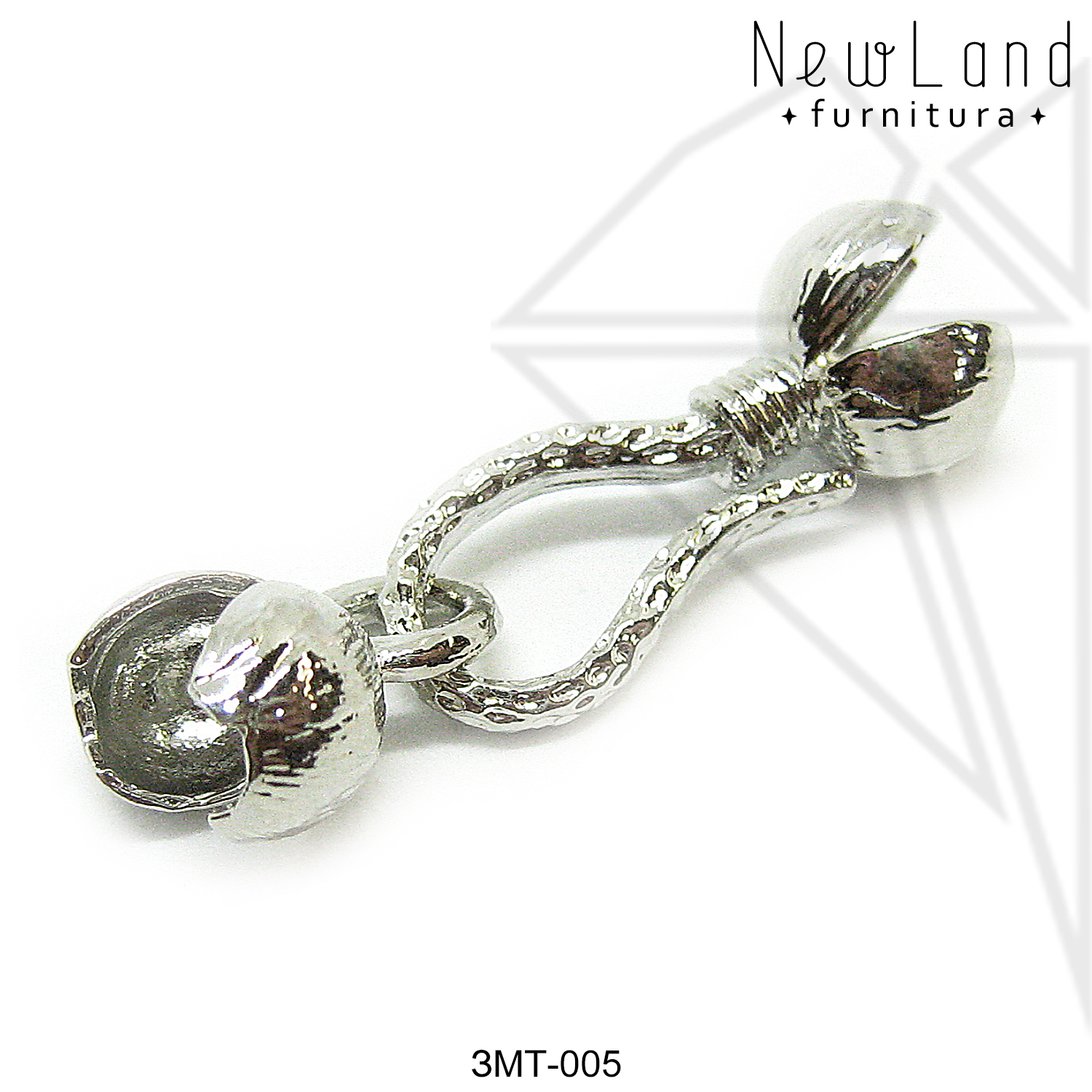 Замок крючок 25 мм (родий)