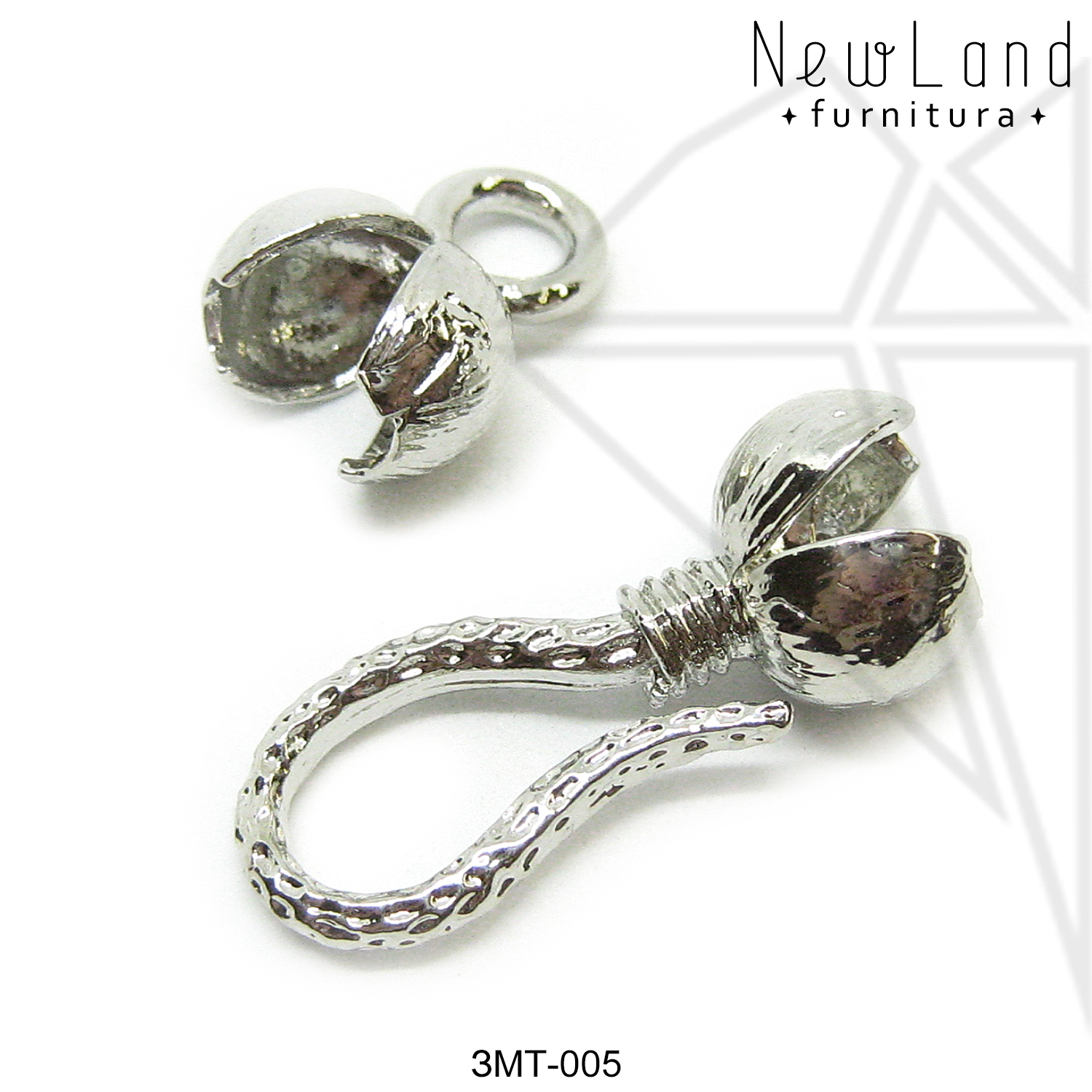 Замок крючок 25 мм (родий)