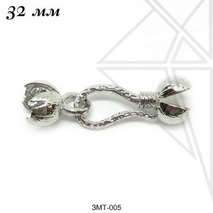 Замок крючок 25 мм (родий)