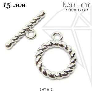 Замок тогл 15 мм (родий)