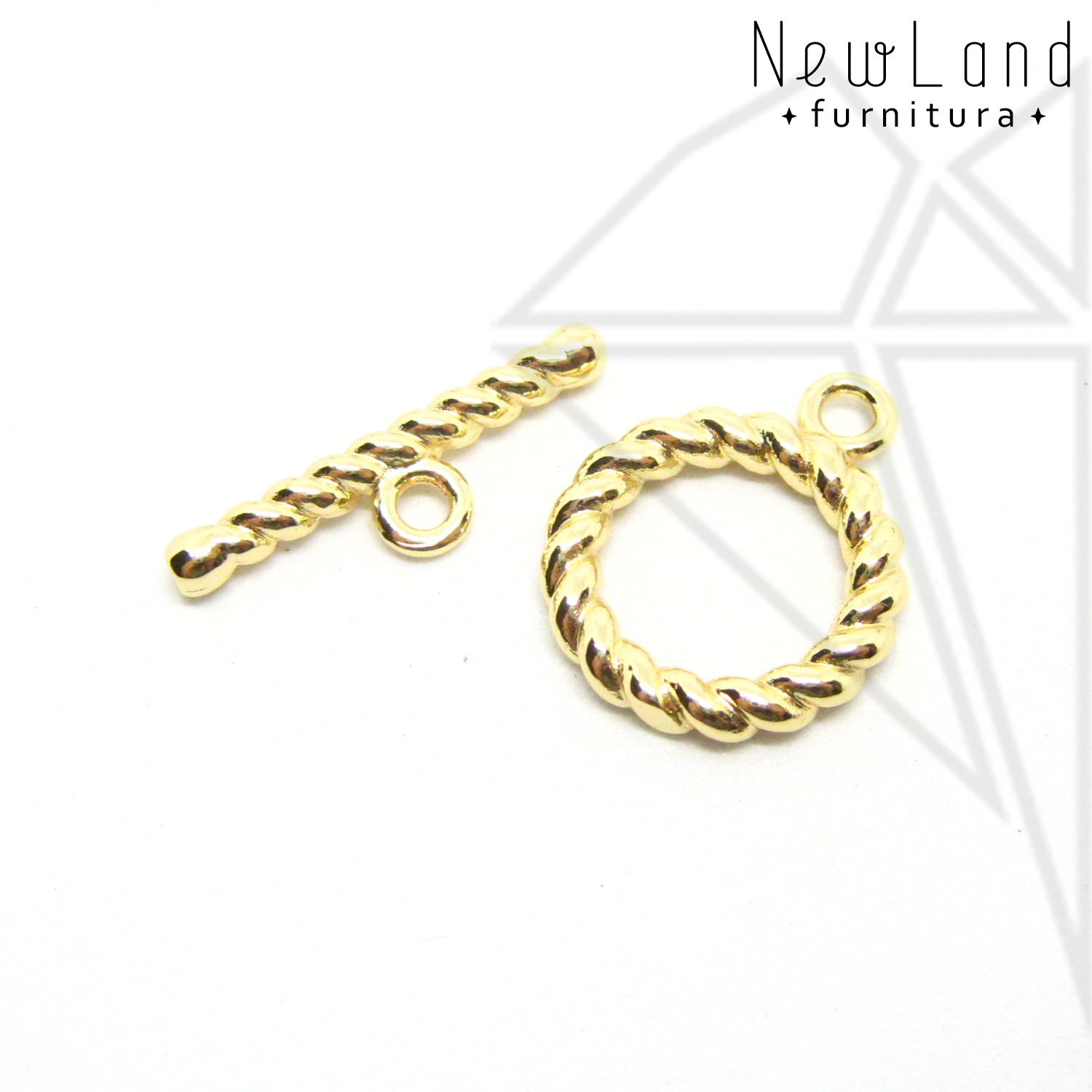 Замок тогл 15 мм (золото)