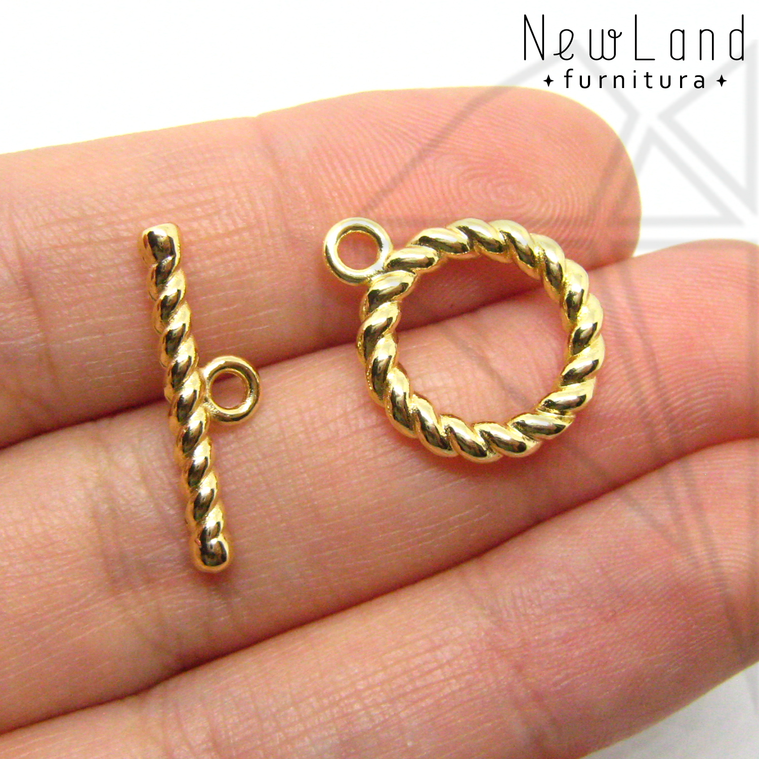 Замок тогл 15 мм (золото)