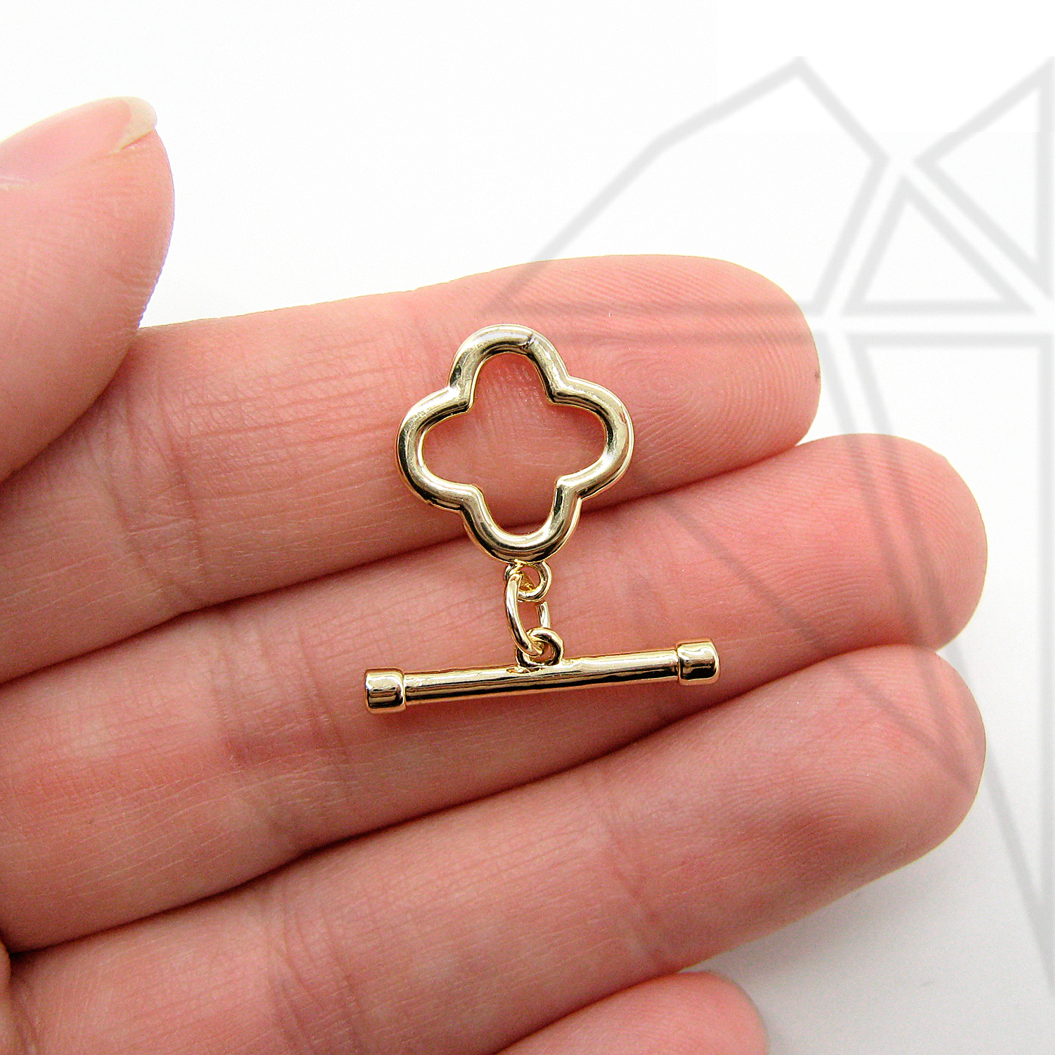 Замок тогл клевер 14 мм (золото)
