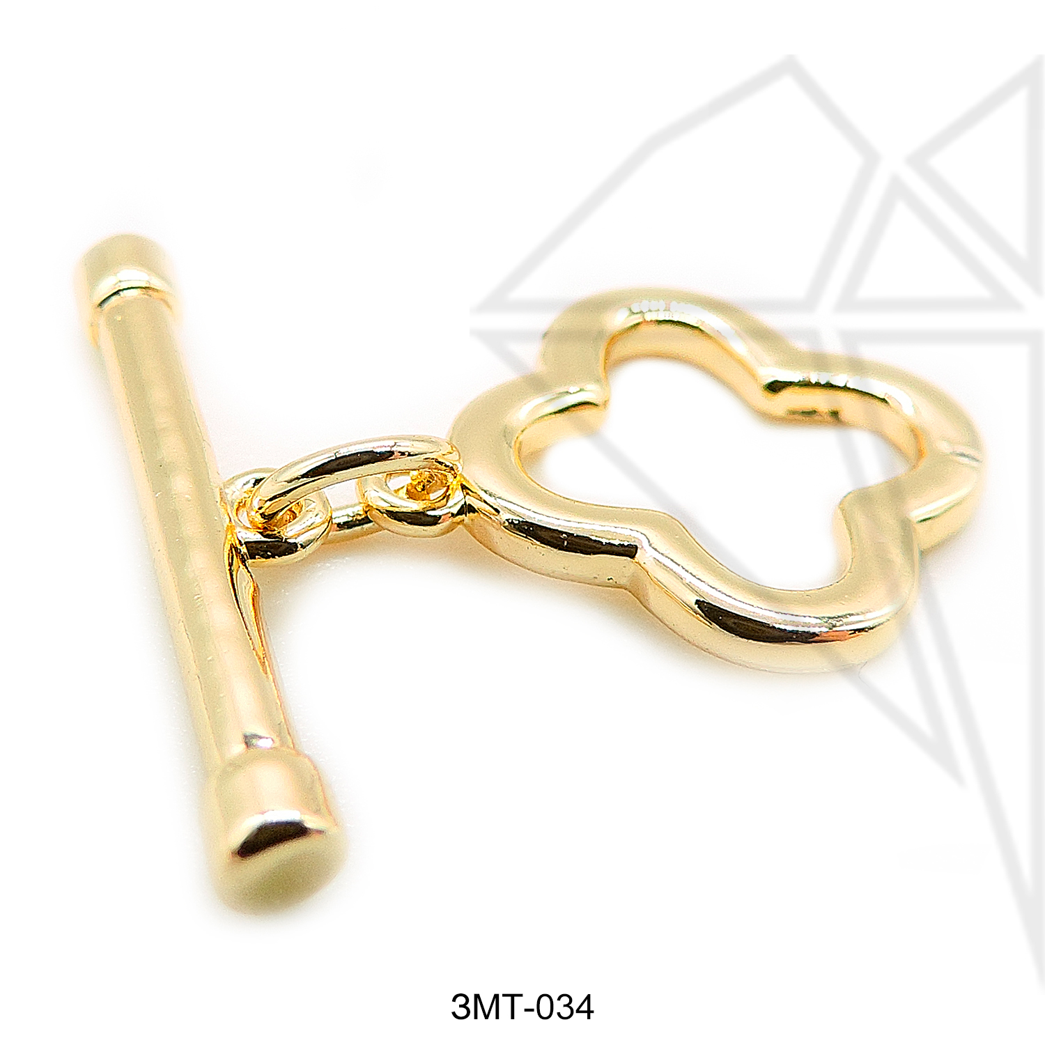 Замок тогл клевер 14 мм (золото)