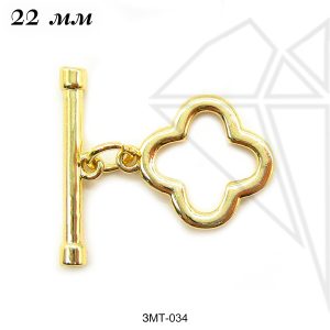 Замок тогл клевер 14 мм (золото)