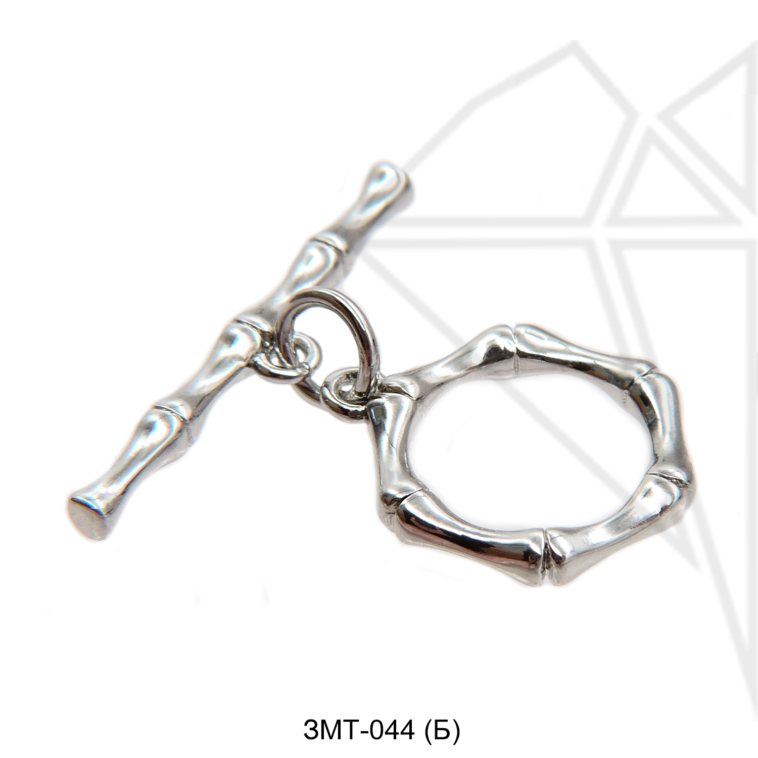 Замок тогл бамбук 12 мм (родий)