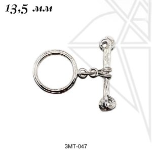 Замок тогл 13,5 мм (родий)
