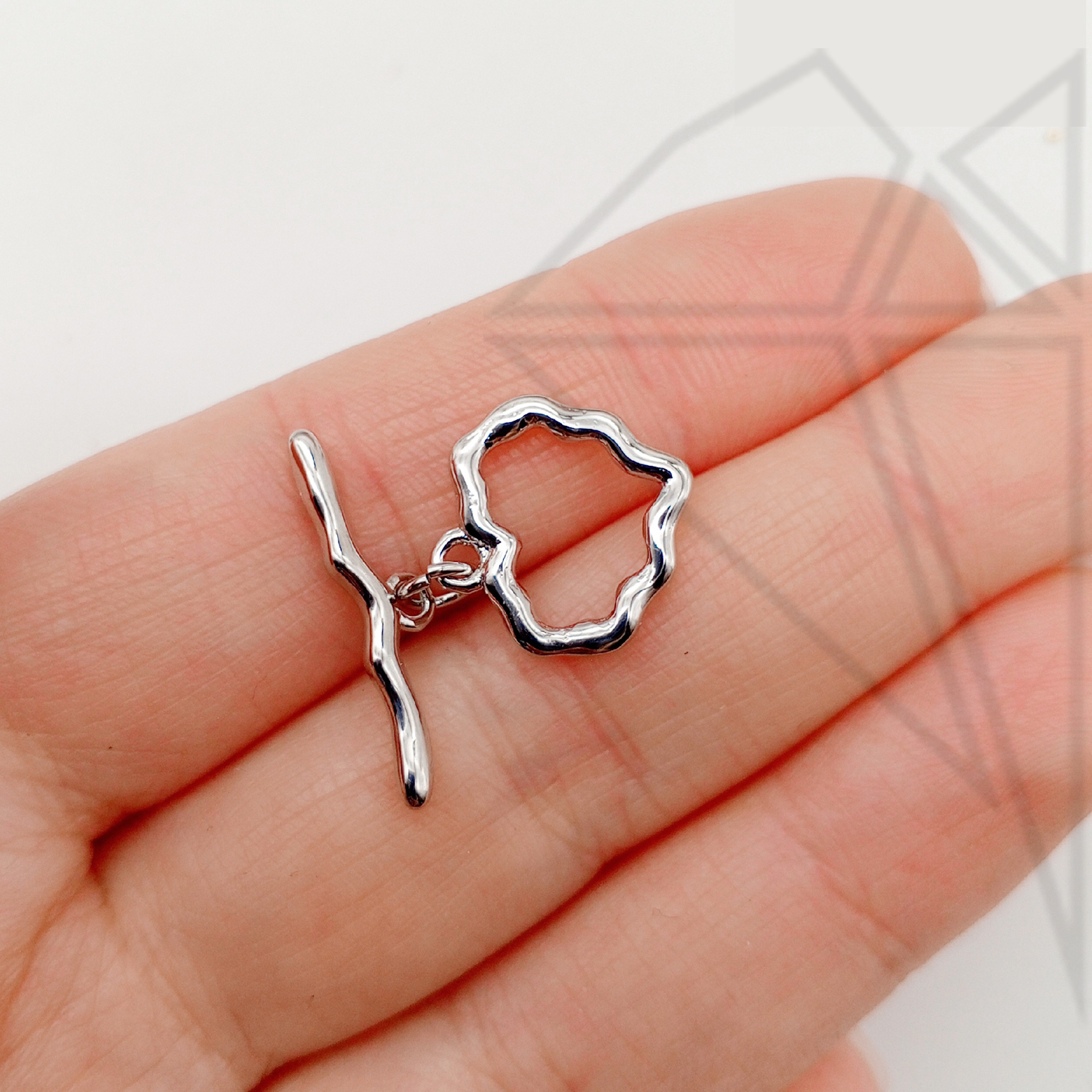 Замок тогл 15 мм (родий)