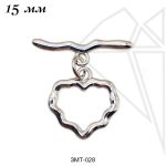 Замок тогл 15 мм (родий)