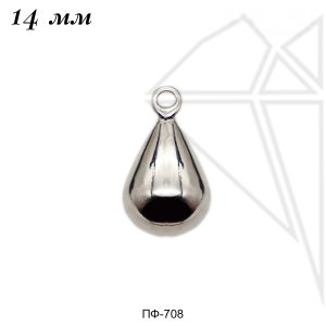 Подвеска капля 14 мм (родий)