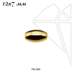 Бусина разделительная овальная 12х7 мм (золото)
