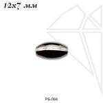 Бусина разделительная овальная 12х7 мм (родий)