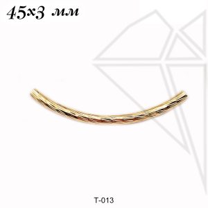 Трубочка с огранкой 45х3 мм (золото)