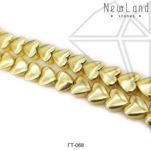 Гематит сердечки золотой 8 мм 1/2 нити