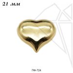 Бусина разделительная сердце 21 мм (золото)