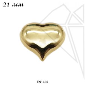 Бусина разделительная сердце 21 мм (золото)