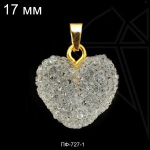 Подвески "Сахарные сердечки" белые (золото)