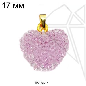 Подвески "Сахарные сердечки" светло-сиреневые (золото)