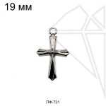 Подвеска крест 19 мм (родий)