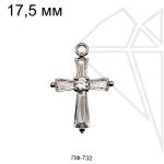 Подвеска крест 17,5 мм (родий)