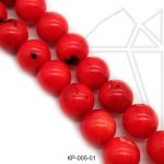 Коралл круглый красный 7 мм 1/2 нити