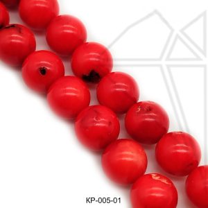 Коралл круглый красный 7 мм 1/2 нити
