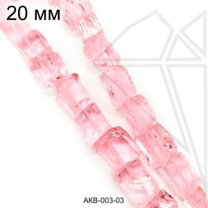 Аква Кварц глянцевый розовый синтетический 15-20 мм 1/2 нити