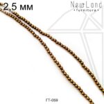 Гематит круглый золотой 2,5 мм 1/2 нити