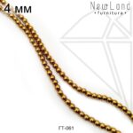 Гематит круглый золотой 4 мм 1/2 нити