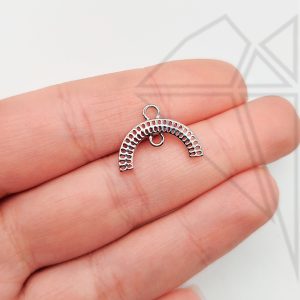 Коннектор полукруглый 18 мм (родий)