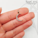 Подвеска месяц с фианитами 15 мм (золото)