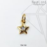 Подвеска звездочка с фианитом 6,5 мм (золото)